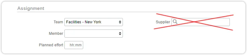 Remove supplier organization from forms