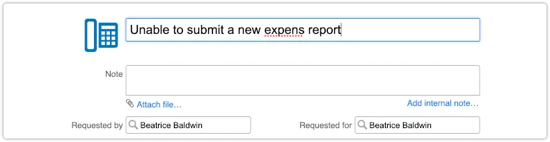 Subject field with spelling error