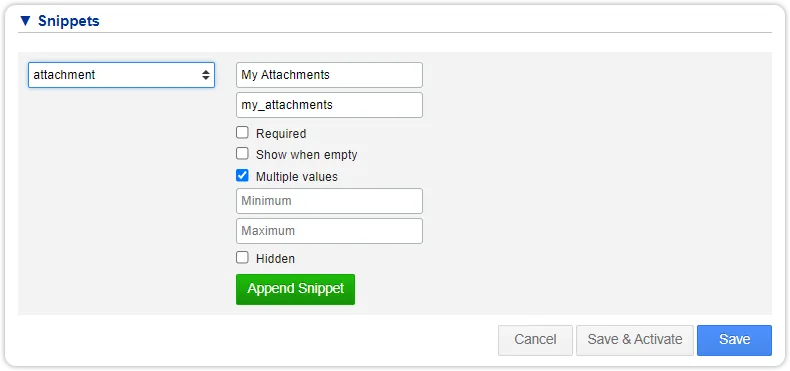 UI extension attachment field type