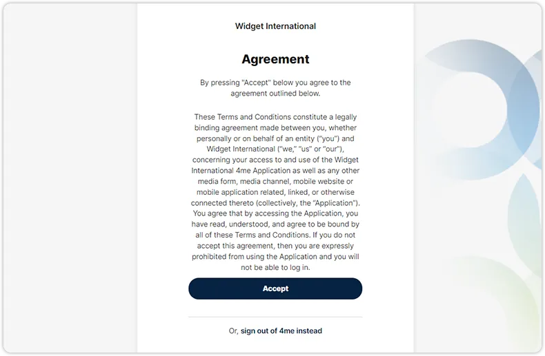 Click through agreement login
