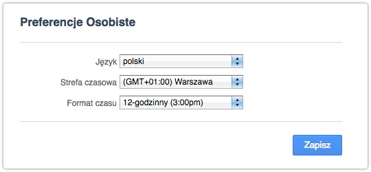 Personal preferences - Language set to Polish