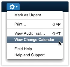 Open the 4me Change Calendar from task