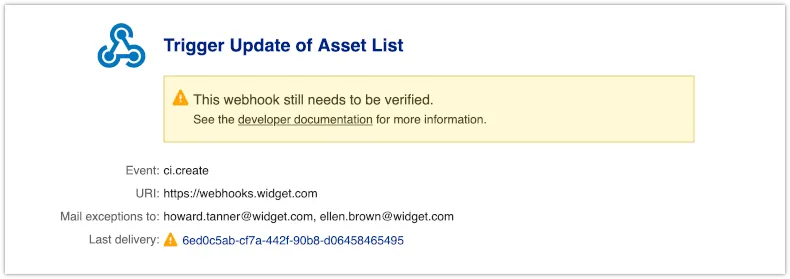 Unverified webook in 4me