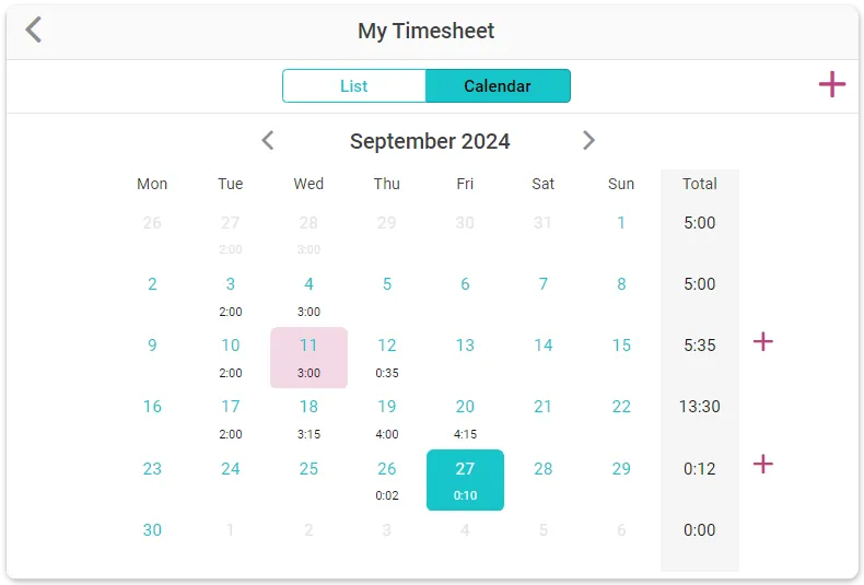 Timesheet-accent-colors
