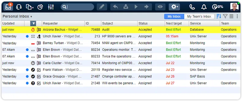 Customize columns personal inbox