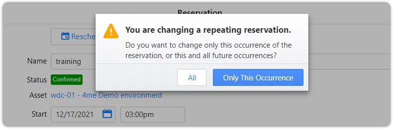 Change repeating reservation-self-service