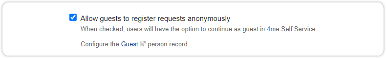 Guest login self service settings