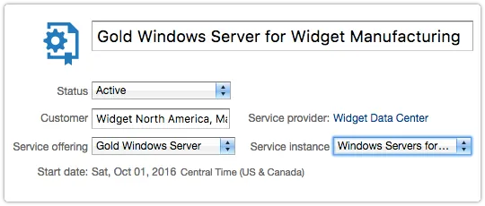 Activation an SLA for a service instance that includes the CIs of the customer