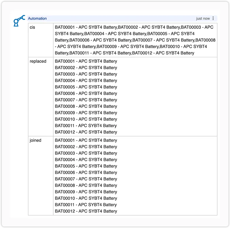 Join function automation rules results