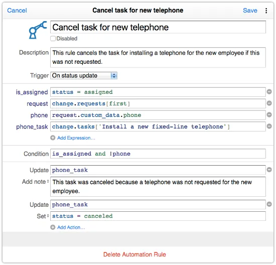 Automation rule example 2