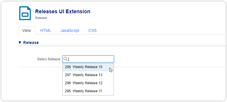 UI extension releases custom view