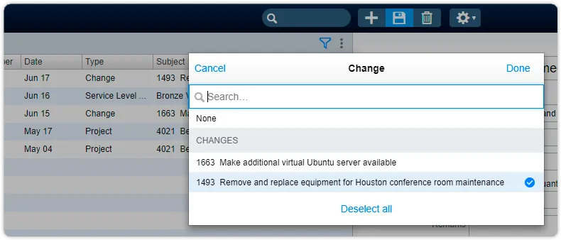 Invoice filtered on change