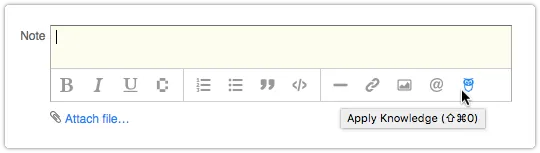 Apply knowledge in new note