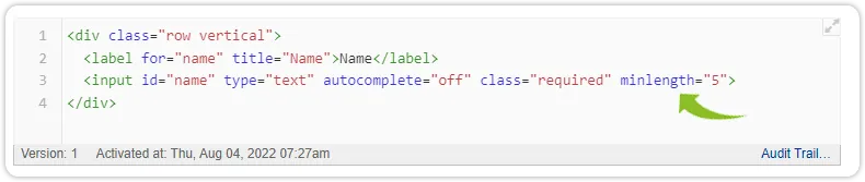 Minlength html