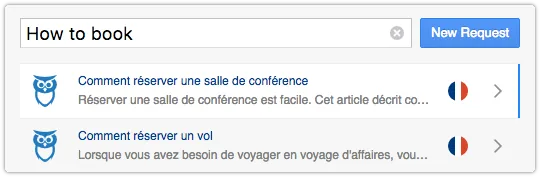 Knowledge articles suggested in language of user