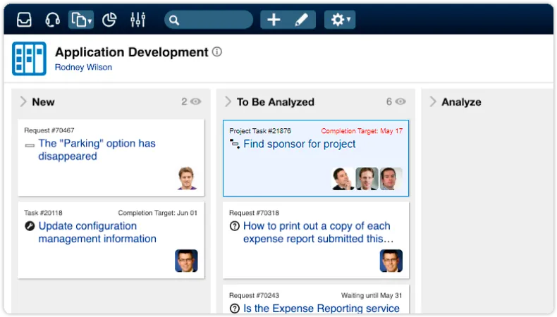 Place project tasks on agile board