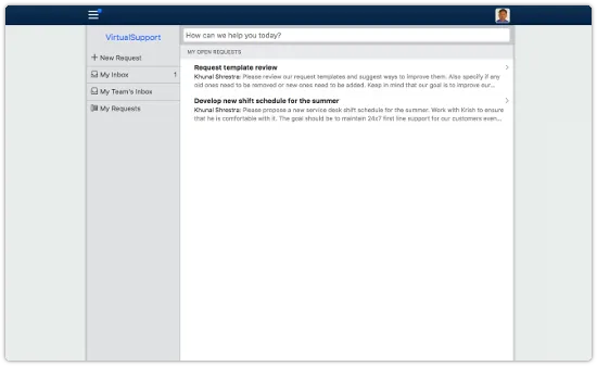 Default Self Service homepage design