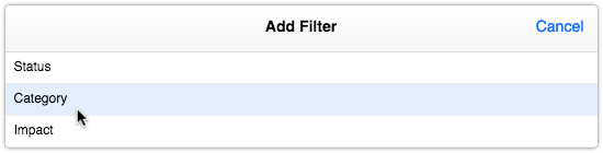 Select a filter to add
