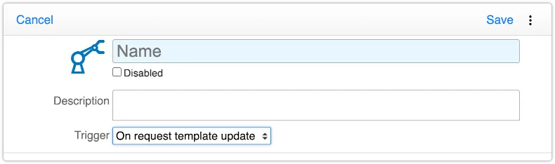 Automation rule trigger on request template update