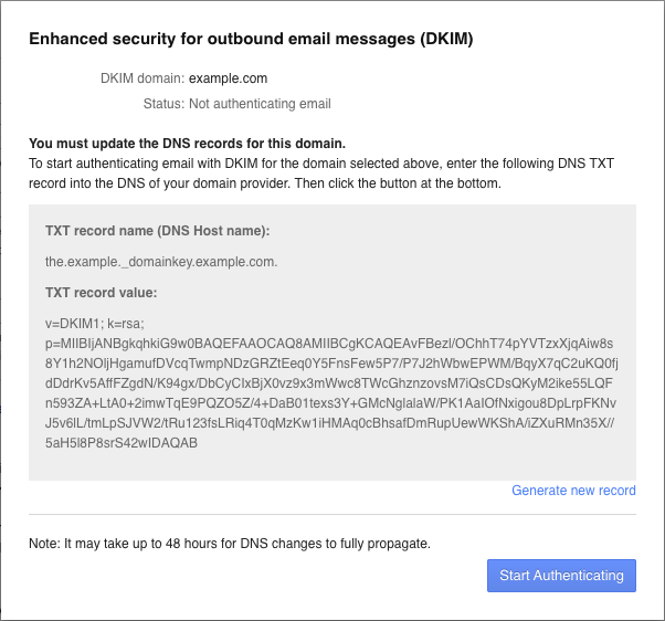 Enhanced security for outbound email messages (DKIM)
