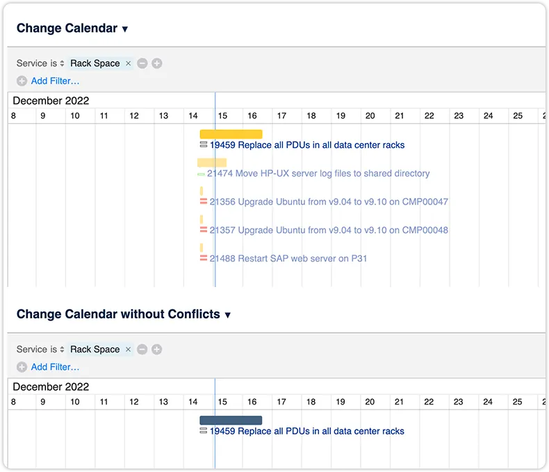 Change calendar no conflicts