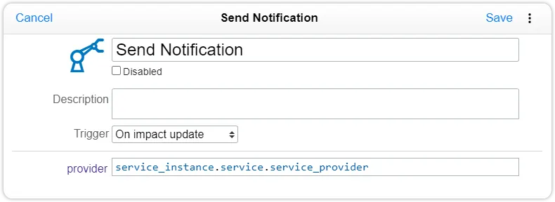 Service provider automation rule