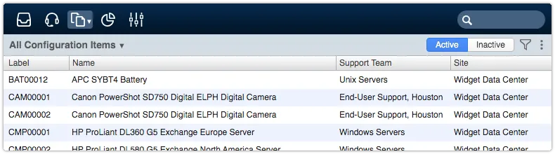All Configuration Items view with increased font size
