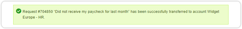 Transferred request