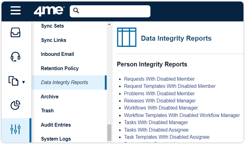 Data integrity reports