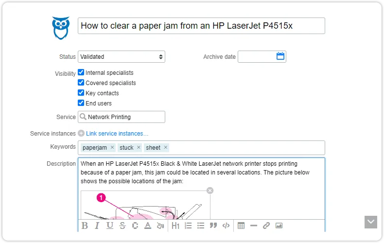 Floating toolbar rich text fields