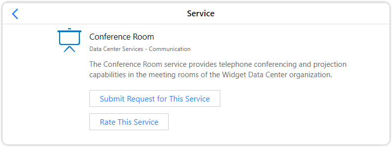 Rate this service button self service