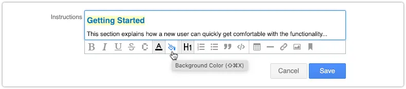 Selecting a background color