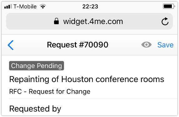 Request in Self Service with watchlist option deactivated