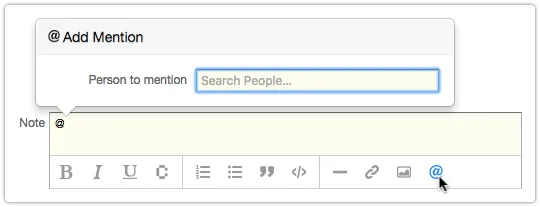 Activating the mention option