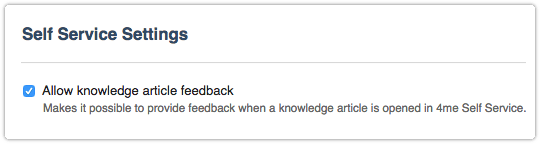 Allow knowledge article feedback in 4me