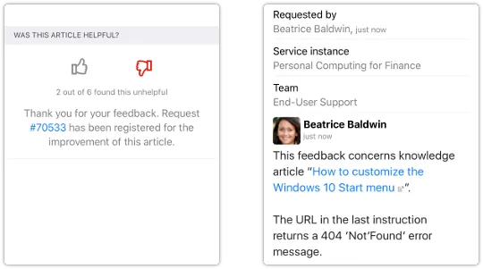 Request to improve knowledge article in 4me