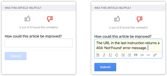 Negative knowledge article feedback in 4me