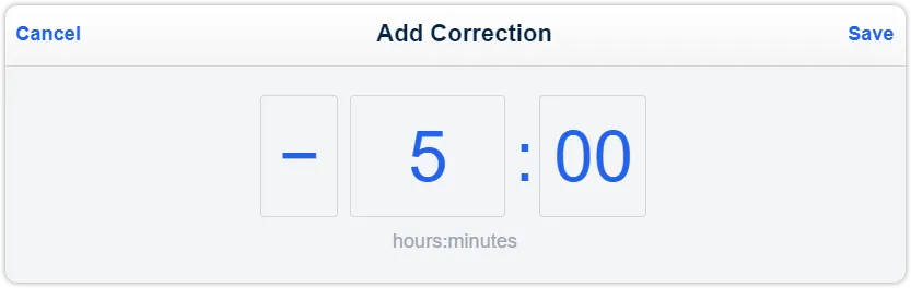 Time-entry-correction-negative