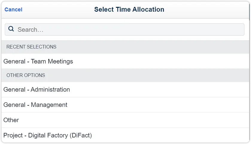 Select-time-allocation
