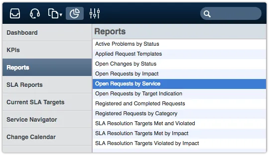 Reports section of the ITRP Analytics console