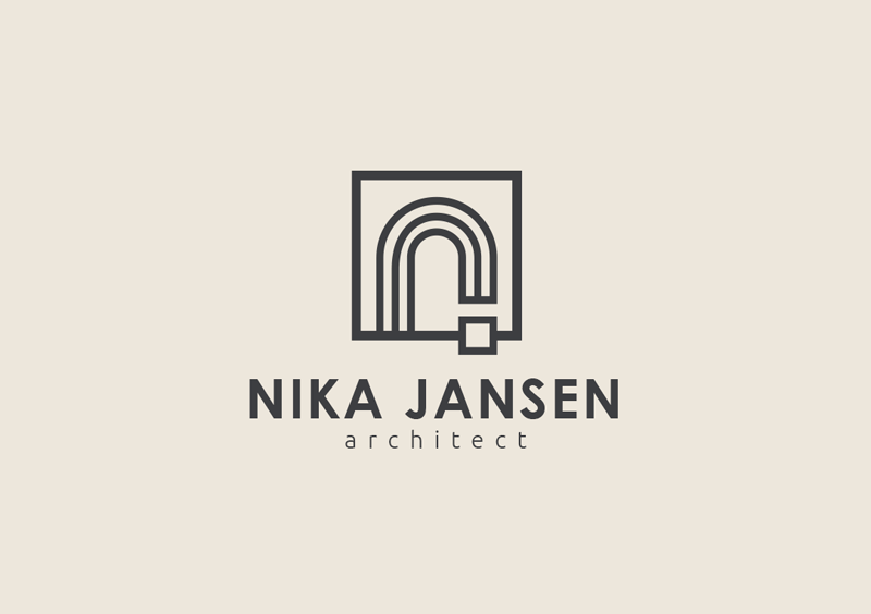 Minimalist and refined logo for architect , inspired by structure, proportion, and contemporary design.