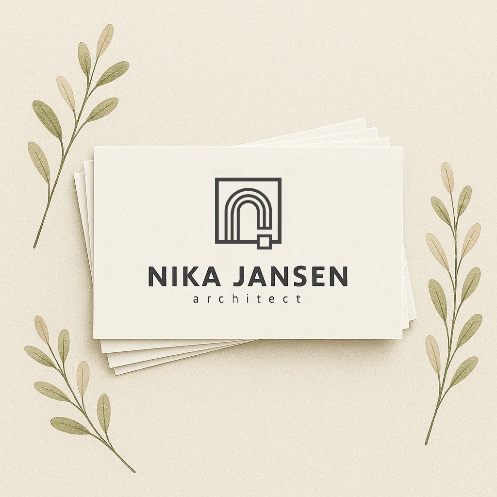 Minimalist business card design showcasing modern branding and typography
