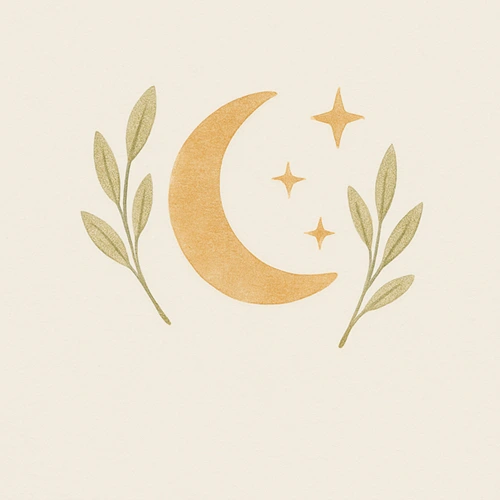 Minimalistic moon illustration symbolizing creativity and digital presence – curated visual content for social media