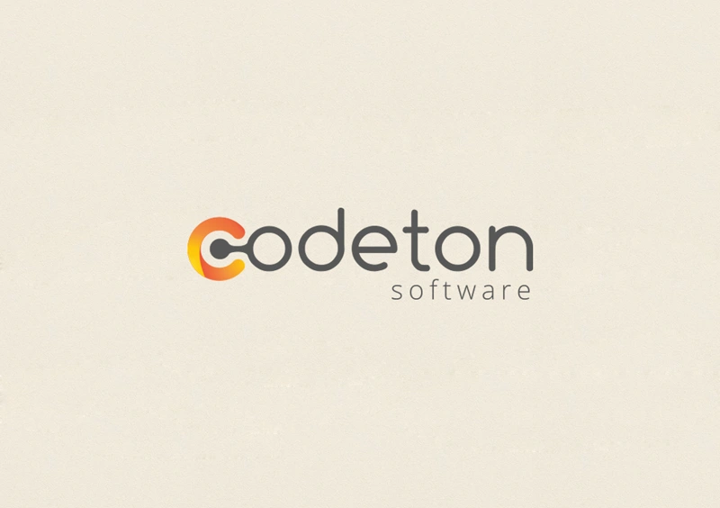 Bold and tech-inspired logo for Codeton Software, reflecting digital innovation and coding precision