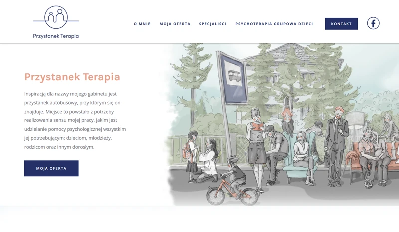 Website design for a psychotherapy practice. Project: Przystanek Terapia.