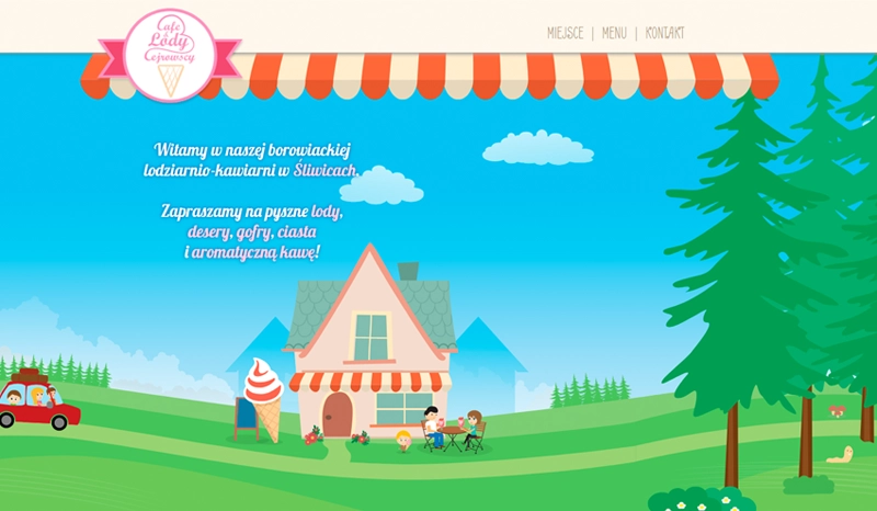 Website design for a local artisanal ice cream brand. Project: Cejrowscy Śliwice.
