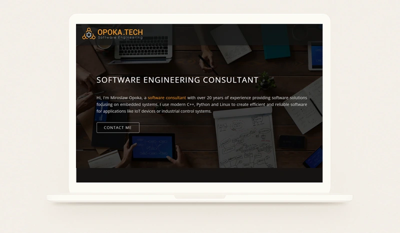 Simple website for a software consultant – nice, compact and focused.