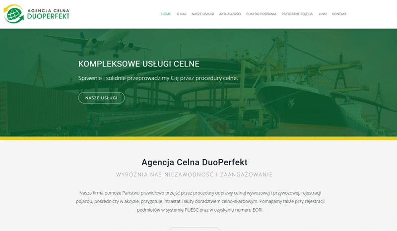Webflow website for DuoPerfekt a customs agency – designed for clarity, trust and structured information flow.