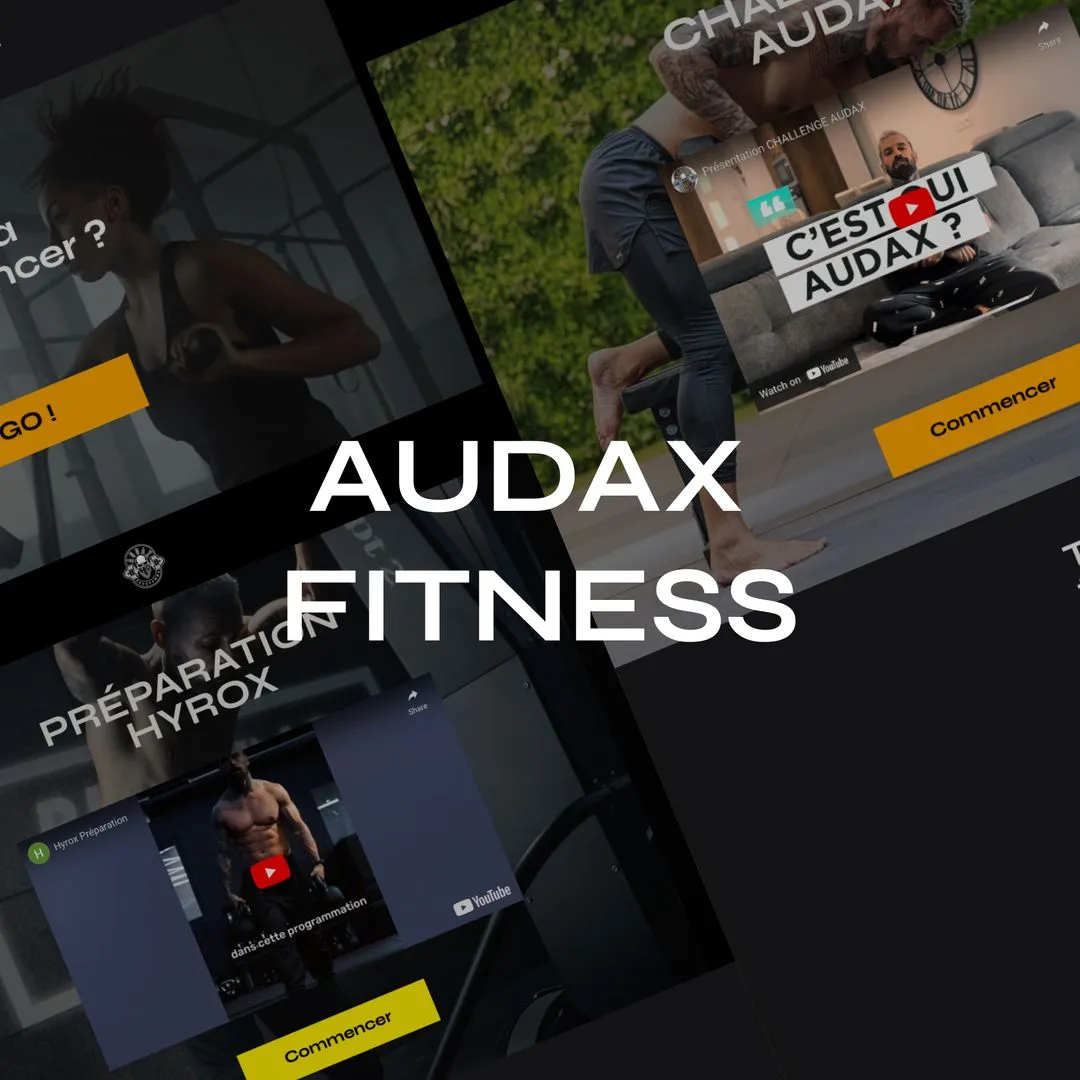 An image showing designs of the Audax Fitness project on showit