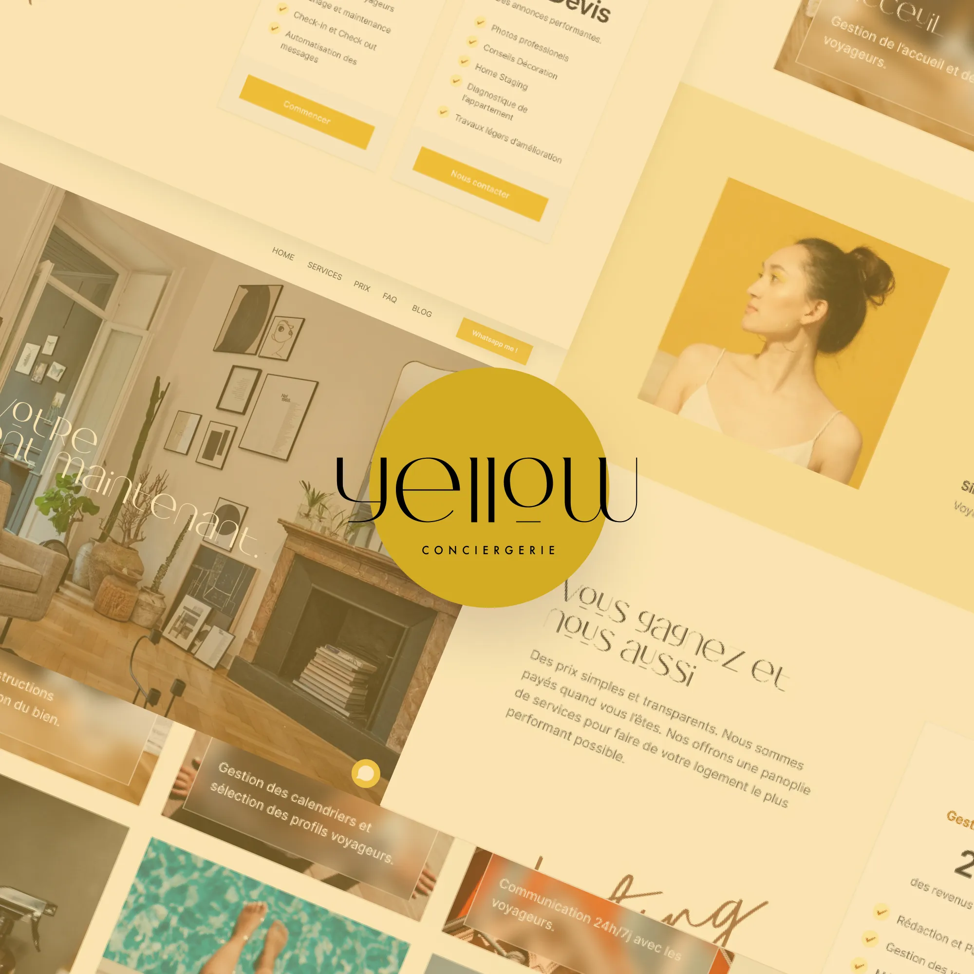 A image showing the designs of Yellow Conciergerie Project on Showit